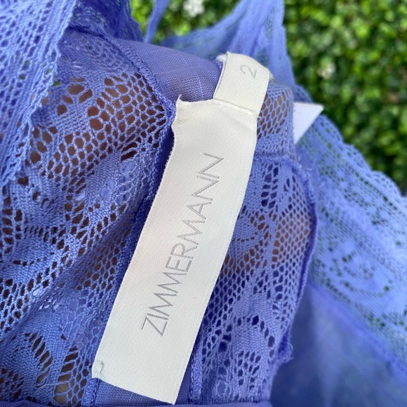 Z Zimmermann COCO LACE-TRIMMED COTTON-VOILE DRESS IN Jacaranda BLUE - Picture 7 of 11